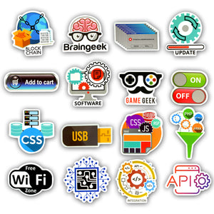 50 PCS Programming Language Stickers for Laptop - Script Kiddie