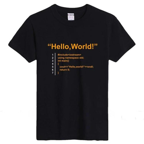 Hello World programmer short sleeves T-shirt | Unisex - Script Kiddie